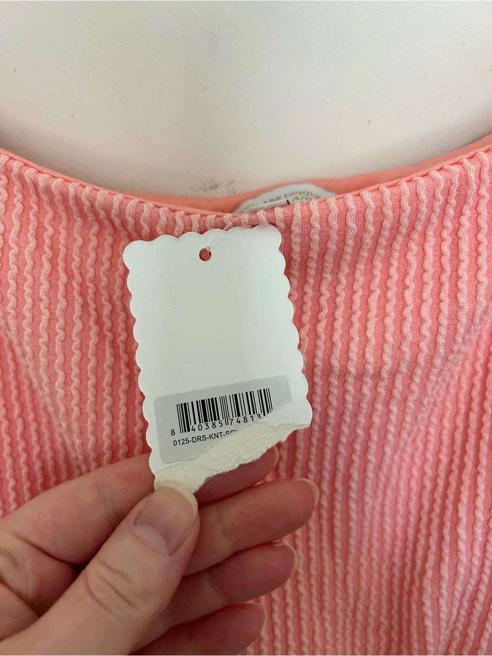 Simply Southern NWT Peachy Pink Babydoll Mini Dress with Puff Sleeves Size Large - Picture 3 of 6